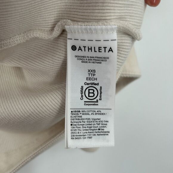 ATHLETA Cream Beige Pranayama Restore Rib Knit Wrap Cardigan Sweater Size XXS - Picture 12 of 12